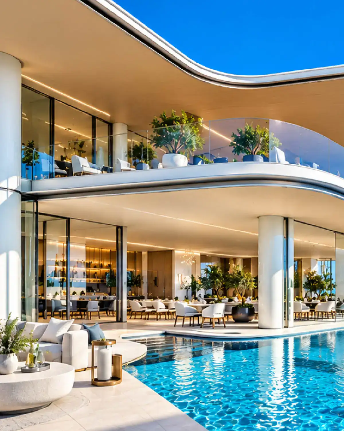Artist’s impression of an infinity pool terrace