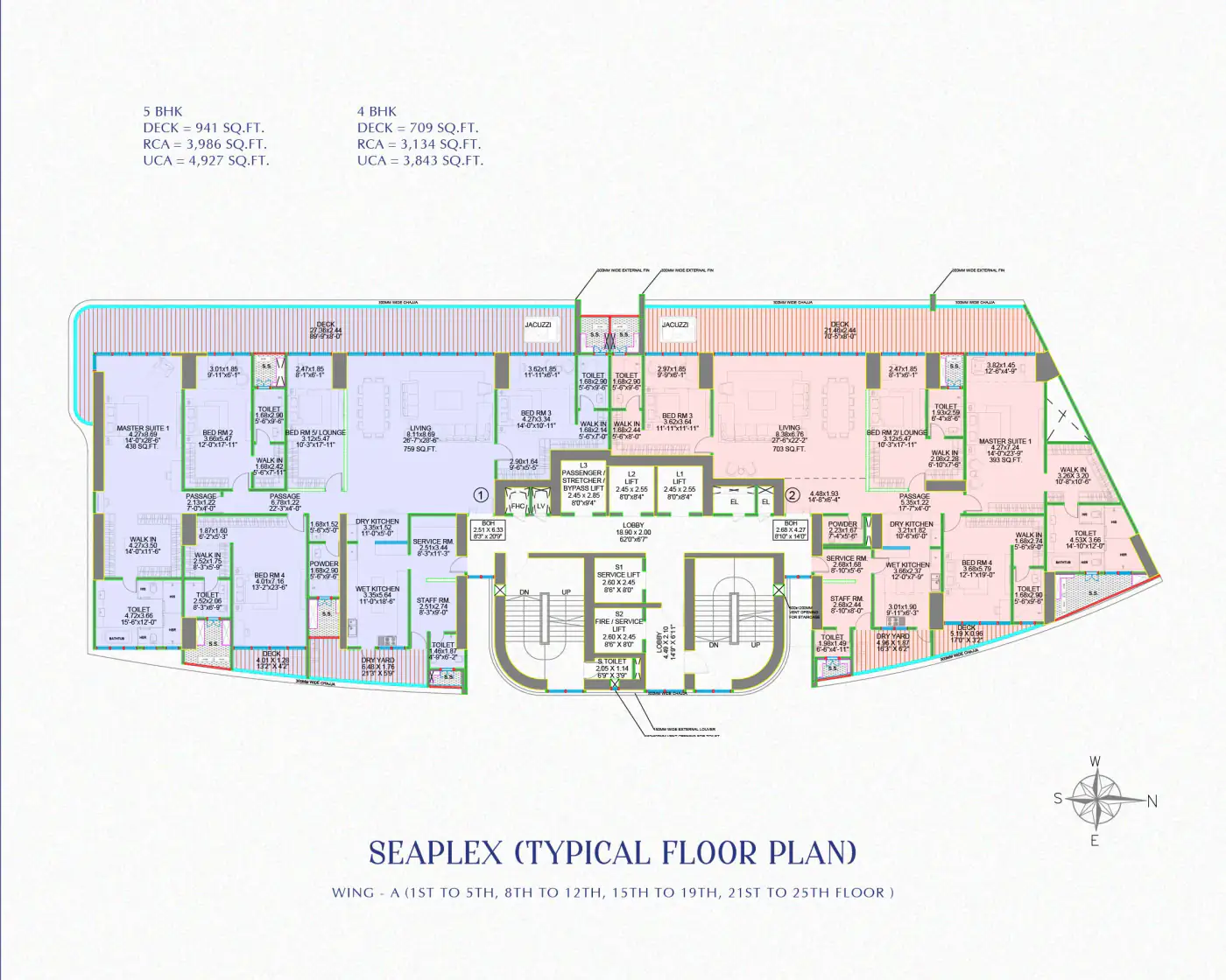 Seaplex · typical floor plan from the Positano brochure