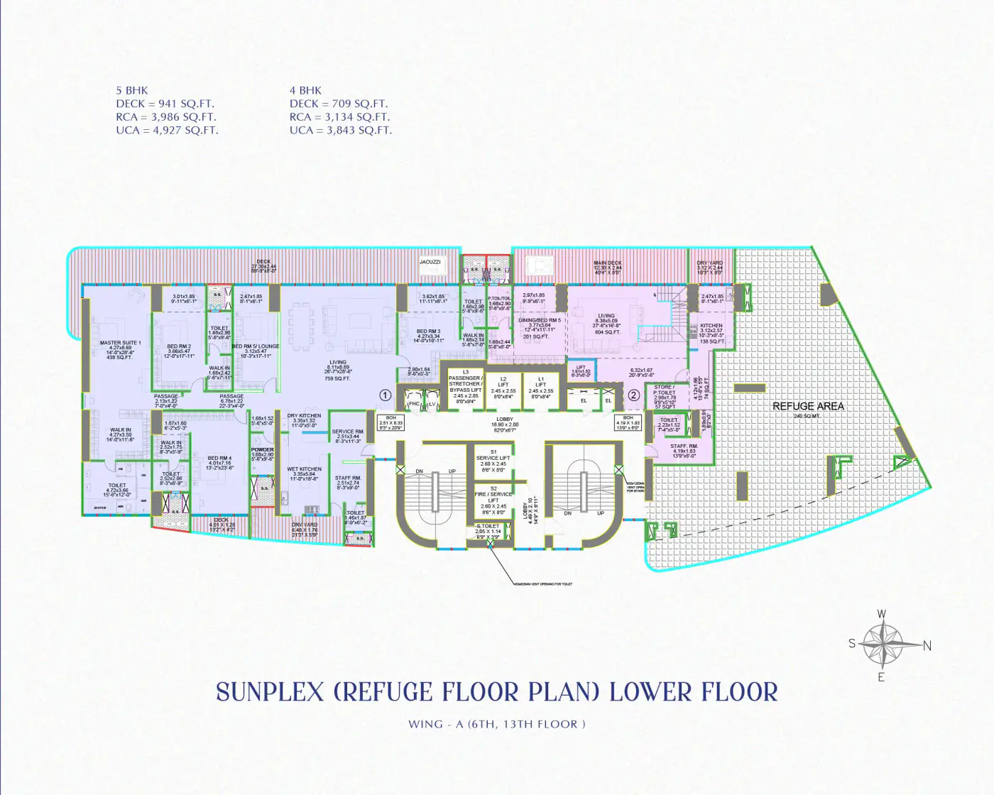Sunplex · refuge floor plan from the Positano brochure